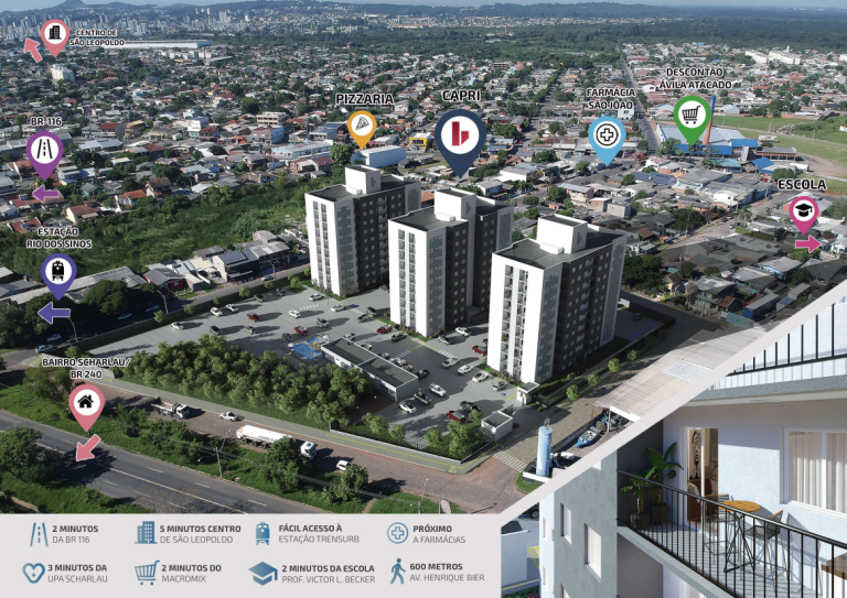 SÃO LEOPOLDO – CAMPINA – APARTAMENTO NA PLANTA COM 2 DORMITÓRIOS