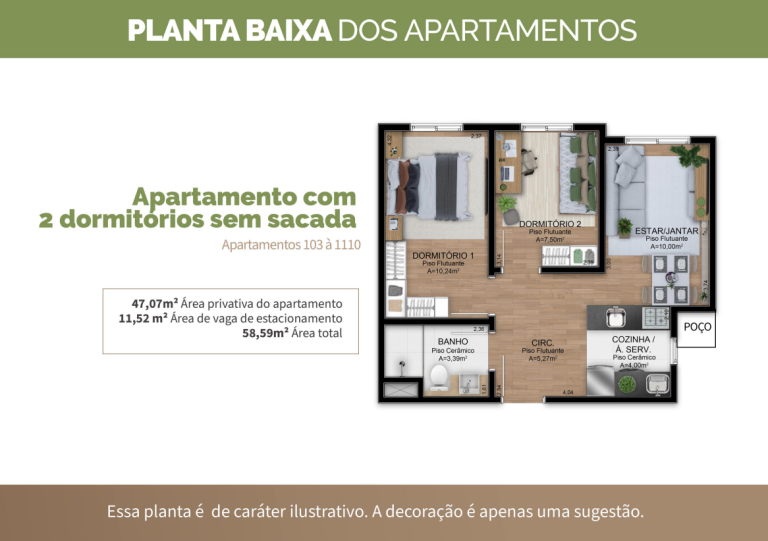 SAPUCAIA DO SUL – NOVA SAPUCAIA – APARTAMENTO NA PLANTA COM 2 DORMITÓRIOS