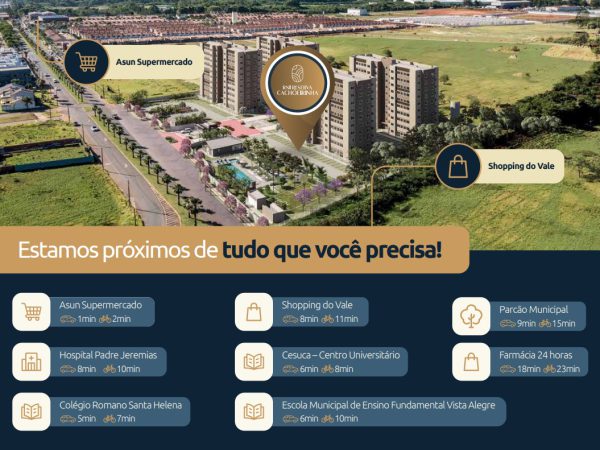 CACHOEIRINHA – APARTAMENTO NA PLANTA COM 2 DORMITÓRIOS