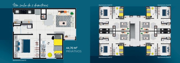 CANOAS – N. S. DAS GRAÇAS – APARTAMENTO NA PLANTA COM 2 DORMITÓRIOS